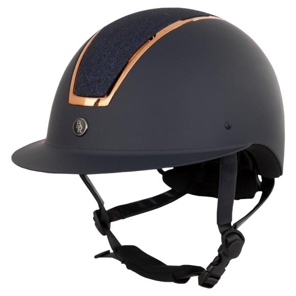 BR Omega Ridehjelm Glittertop Navy/rosegold