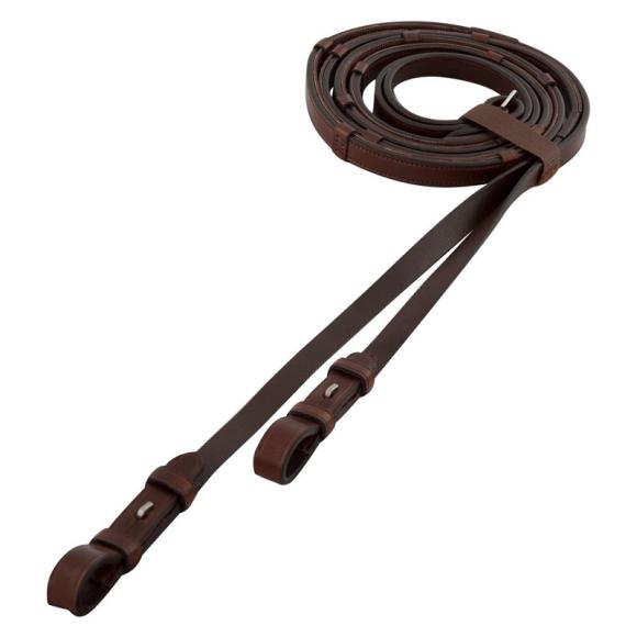 BR Lædertøjler med grip Oak